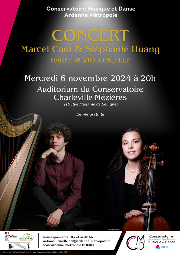 Concert Marcel Cara et Stéphanie Huang Auditorium du Conservatoire - Site de Charleville-Mézières Charleville-Mézières