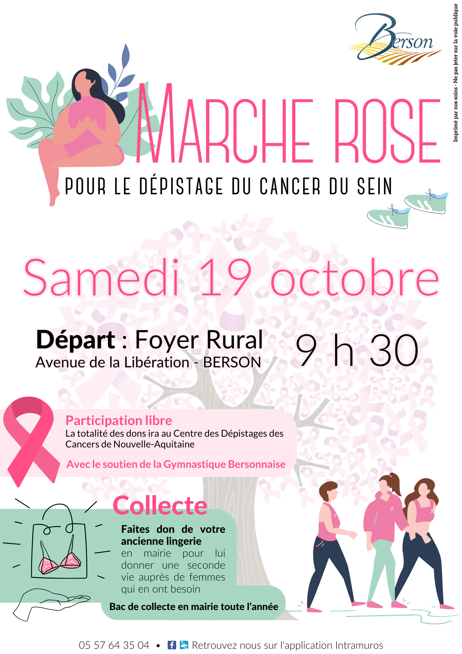 Marche rose et collecte de soutien-gorge à Berson