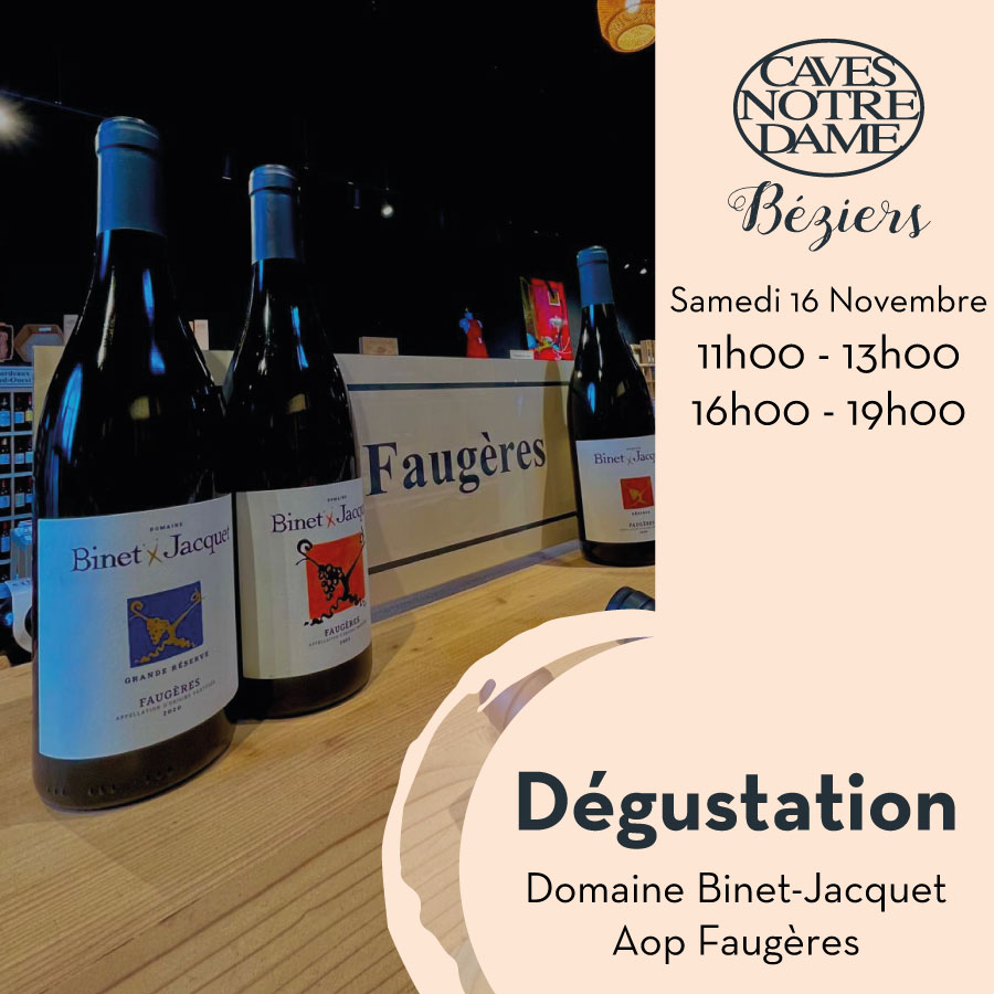 DEGUSTATION DES VINS DU DOMAINE BINET-JACQUET