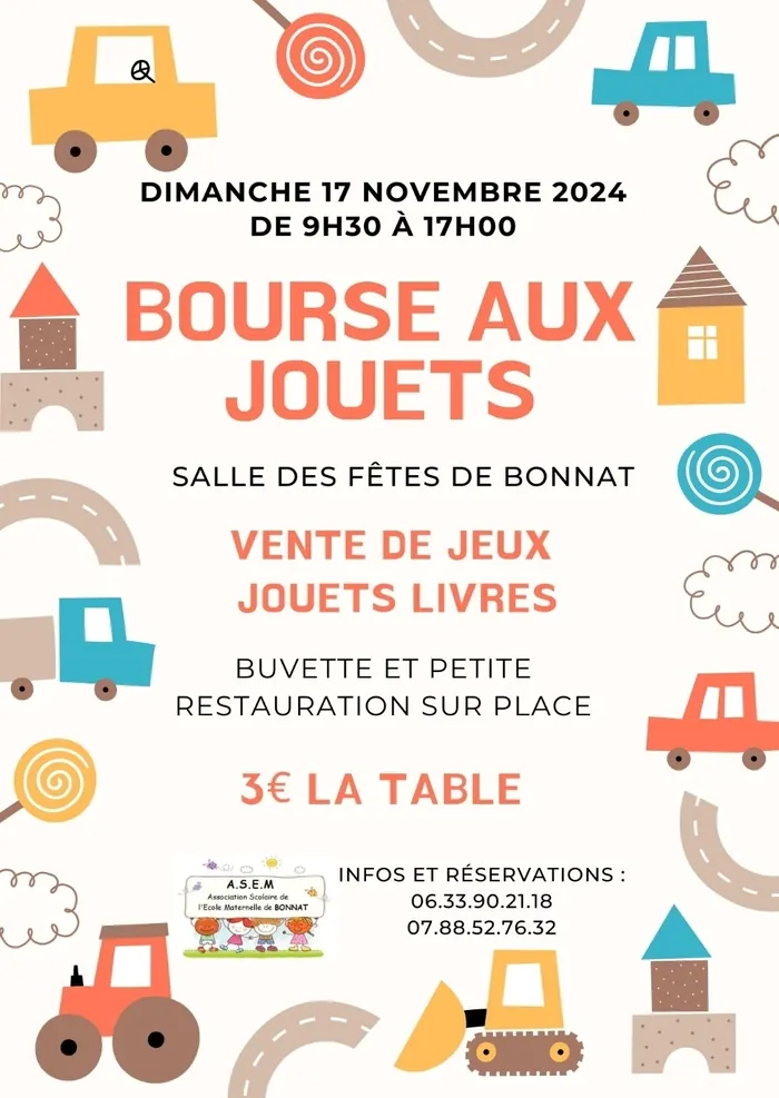 Bourse aux jouets Salle des fetes bonnat Bonnat