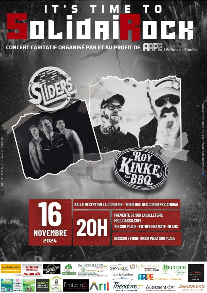 it's time to SolidaiRock concert caritatif organisé par et au profit de       ARPE cambrai Cambrai