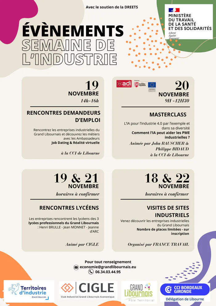 Master Class "Comment l'IA peut aider les PME industrielles" CCI Bordeaux Gironde Délégation de Libourne Libourne