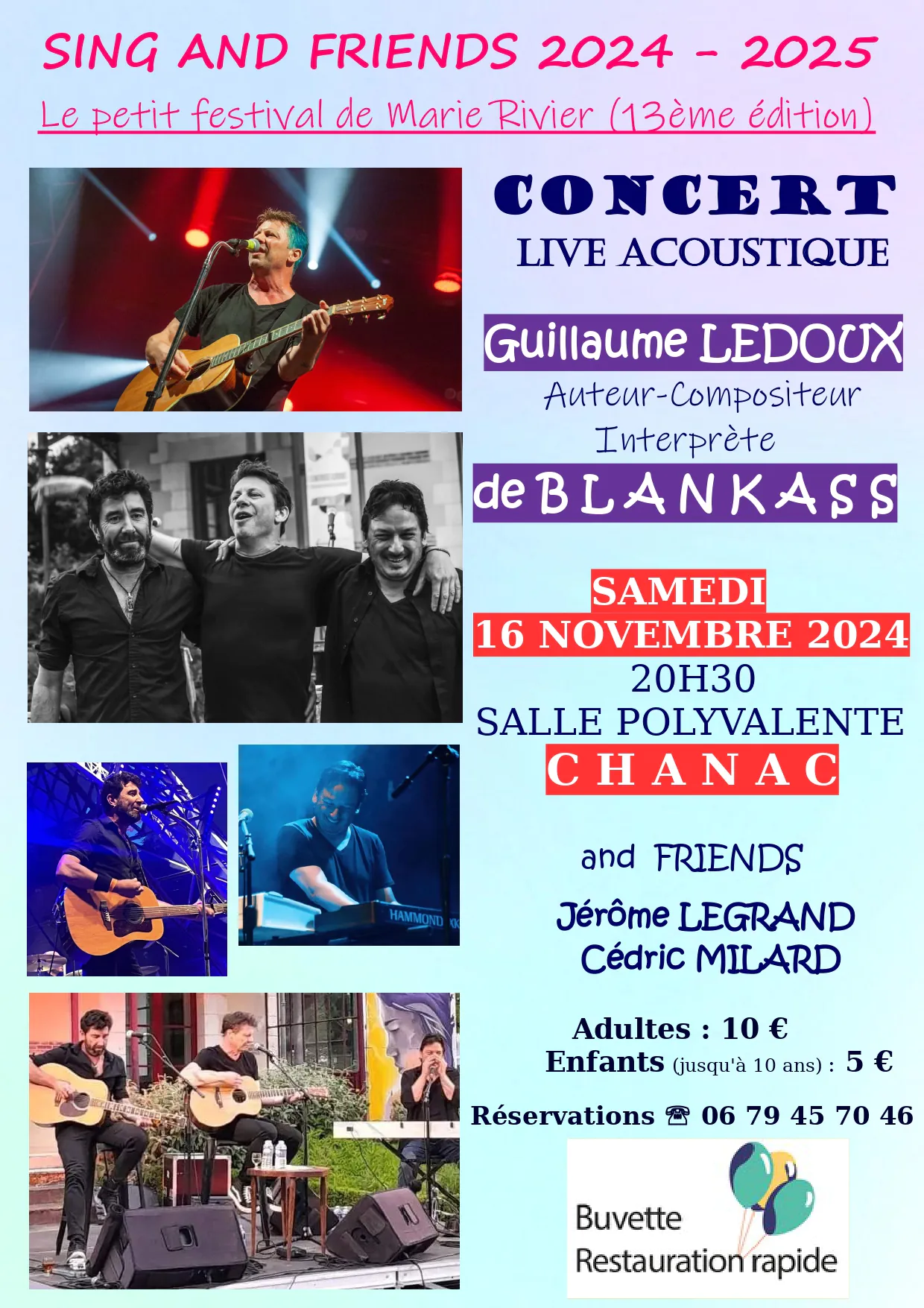 SING AND FRIENDS CONCERT DE BLANKASS EN TRIO ACOUSTIQUE