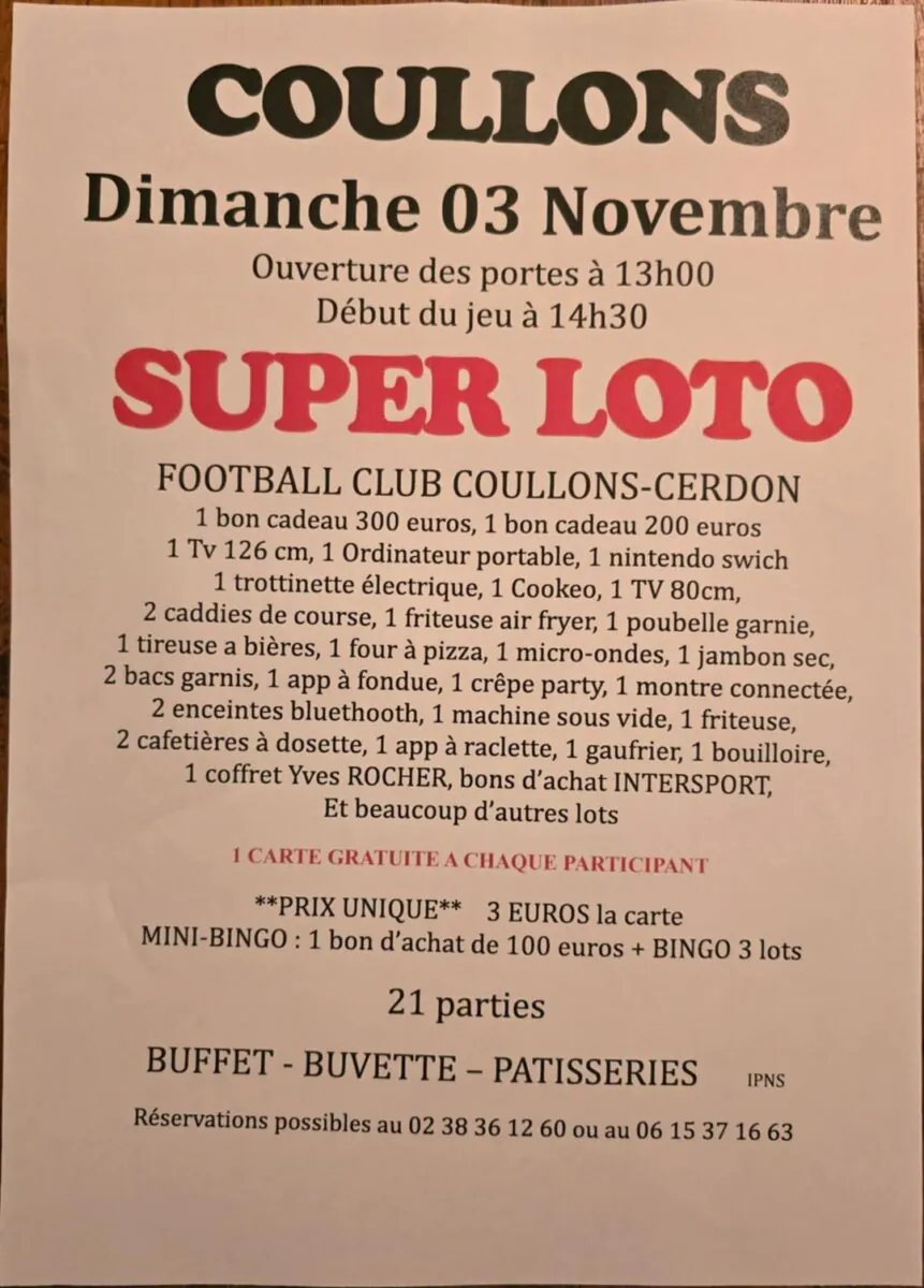 Super Loto Foot FC Coullons-Cerdon