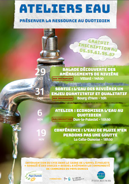 Ateliers eau économiser l'eau au quotidien