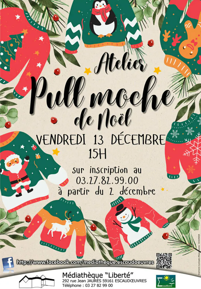 Atelier pull moche de Noël - Escaudoeuvres escaudoeuvres Escaudœuvres