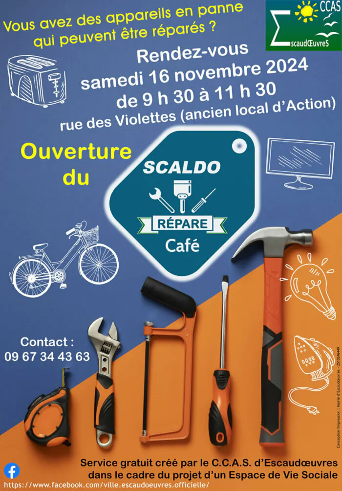 Ouverture du "Scaldo Répare Café" - à Escaudoeuvres ⚒️ escaudoeuvres Escaudœuvres