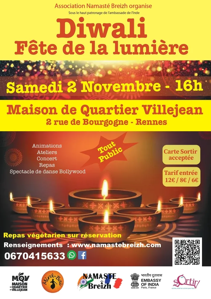 Fête des lumières - Diwali Maison de Quartier de Villejean Brécé