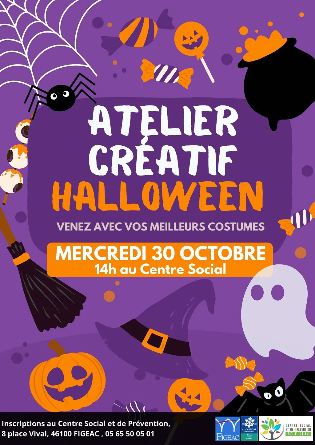 Atelier créatif à Figeac décorations d'Halloween