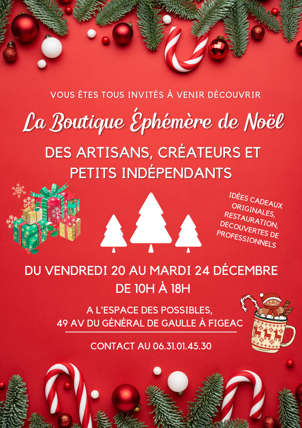 Marché de Noël à l'Espace des Possibles à Figeac