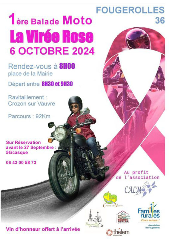 1ere balade moto La virée rose