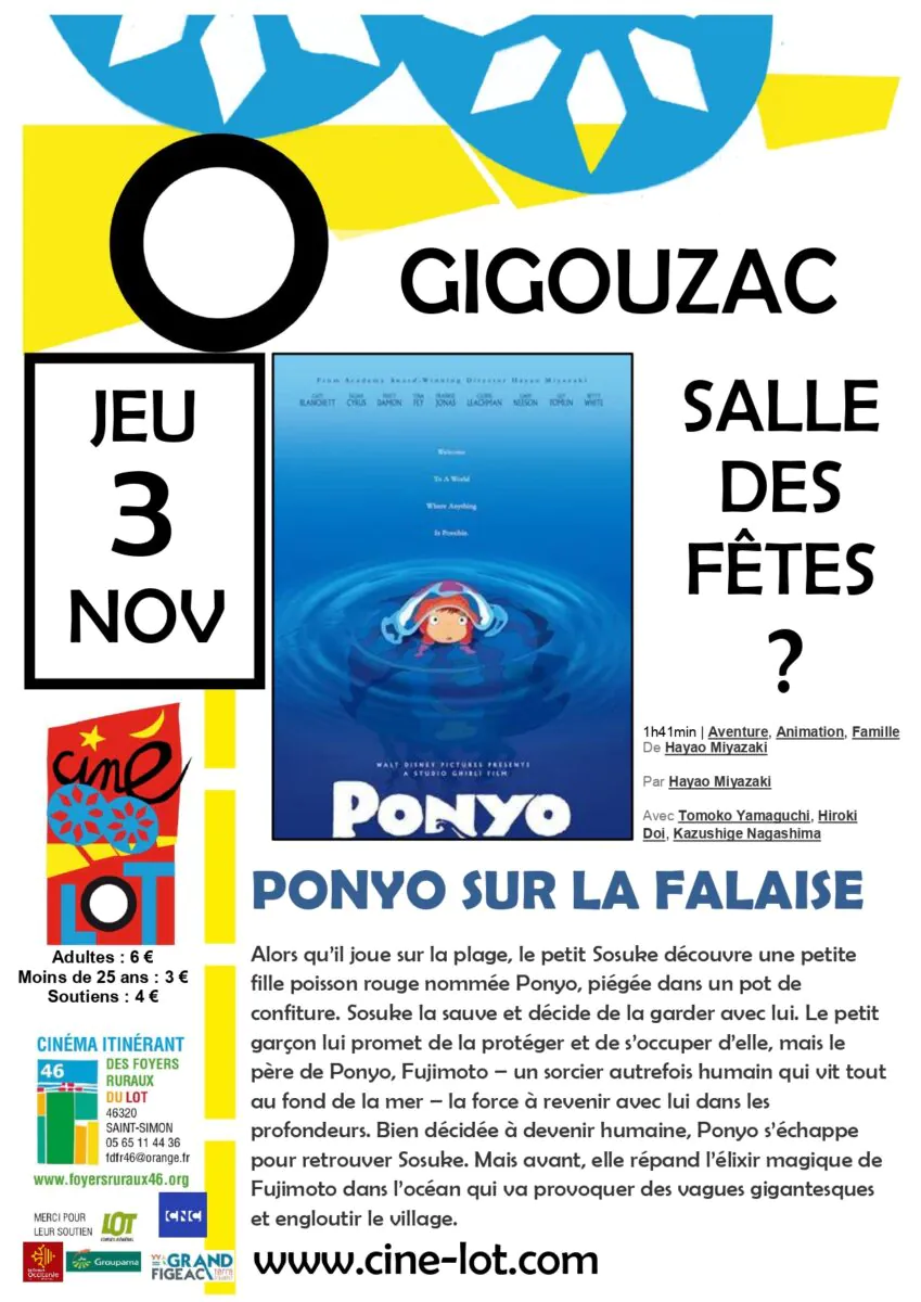 Ciné-Lot "Ponyo sur la falaise"