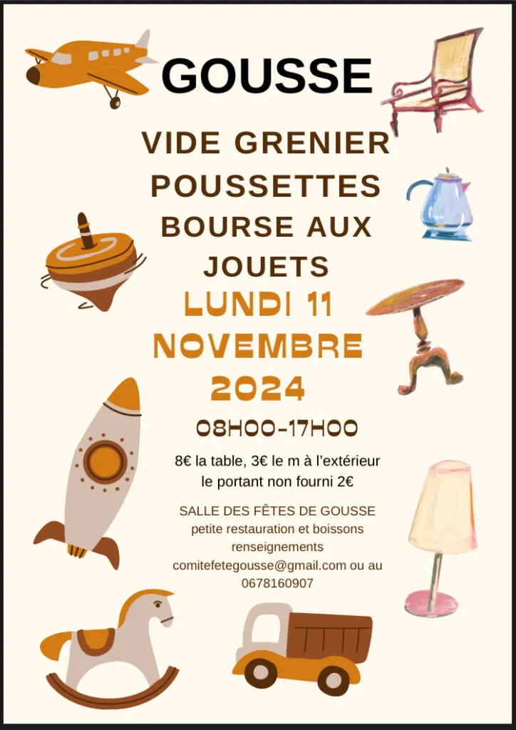 Vide grenier/poussettes/bourse aux jouets à Gousse