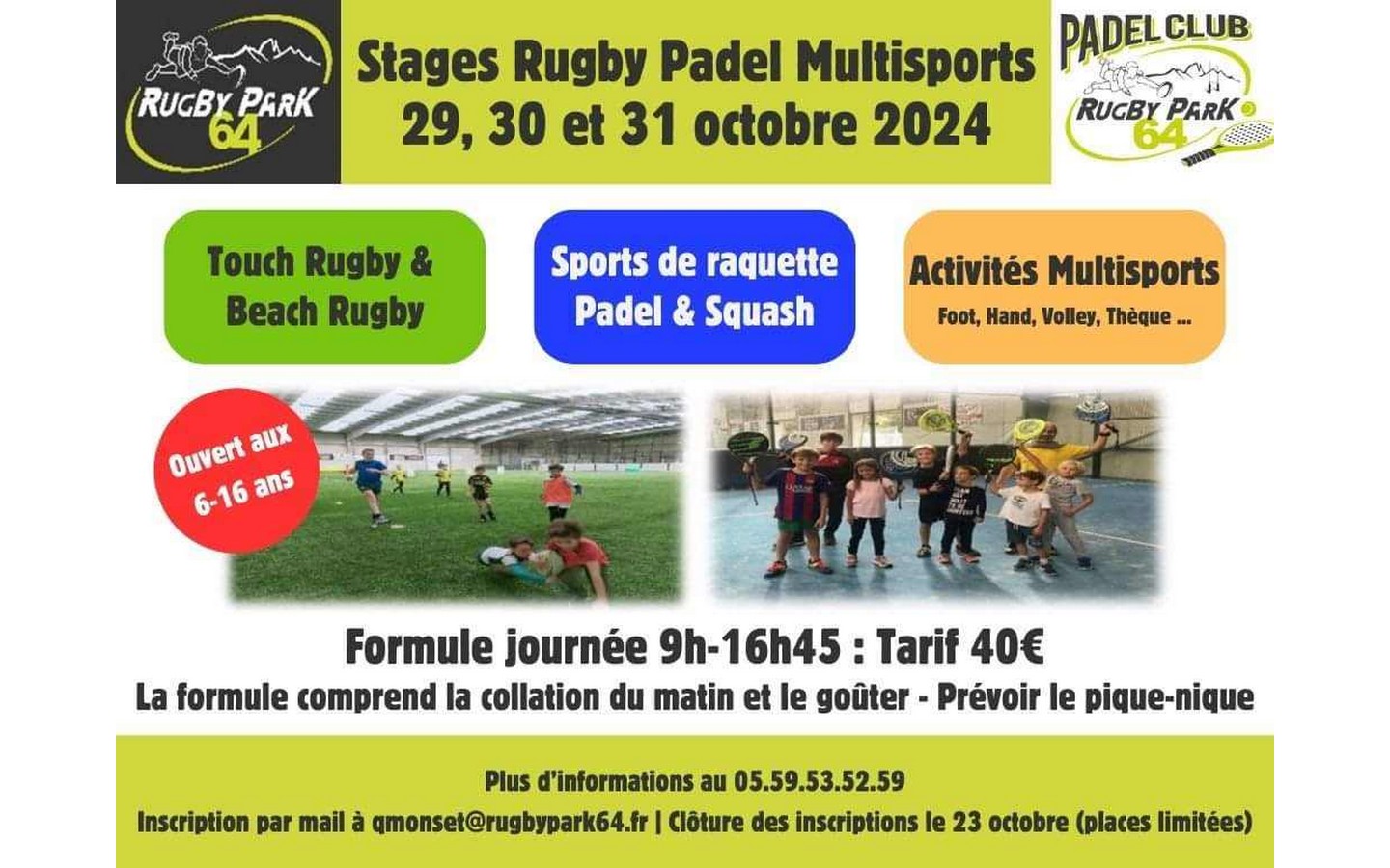 Stage rugby padel multisports