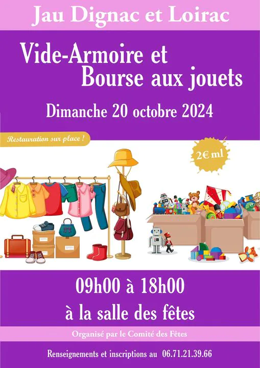 Vide armoire et bourse aux jouets organisé par le comité des fêtes