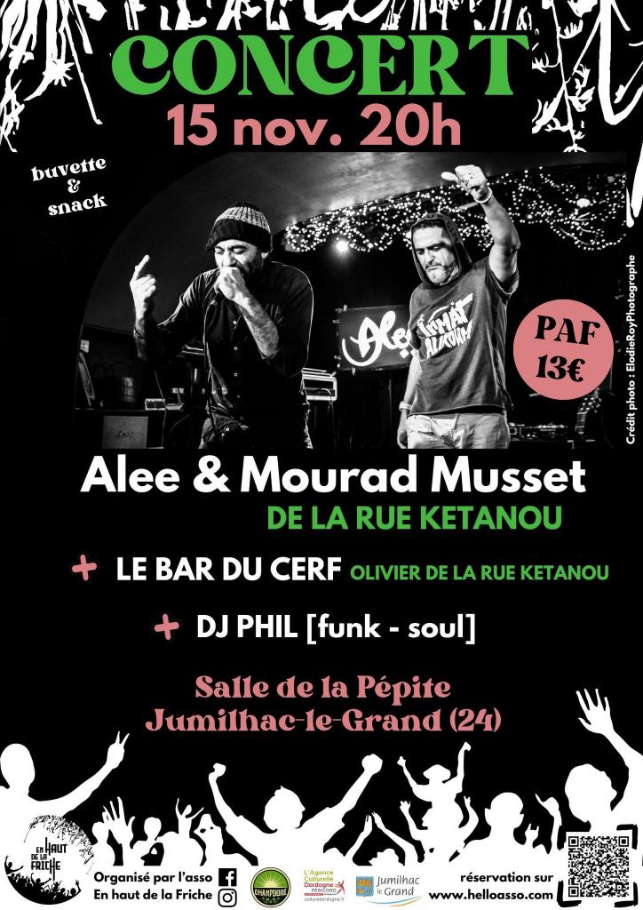 Concert de Alee & Mourad Musset (de la Rue Ketanou)