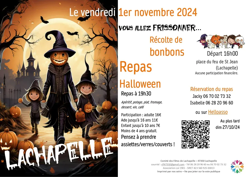 Halloween récolte de bonbons et repas