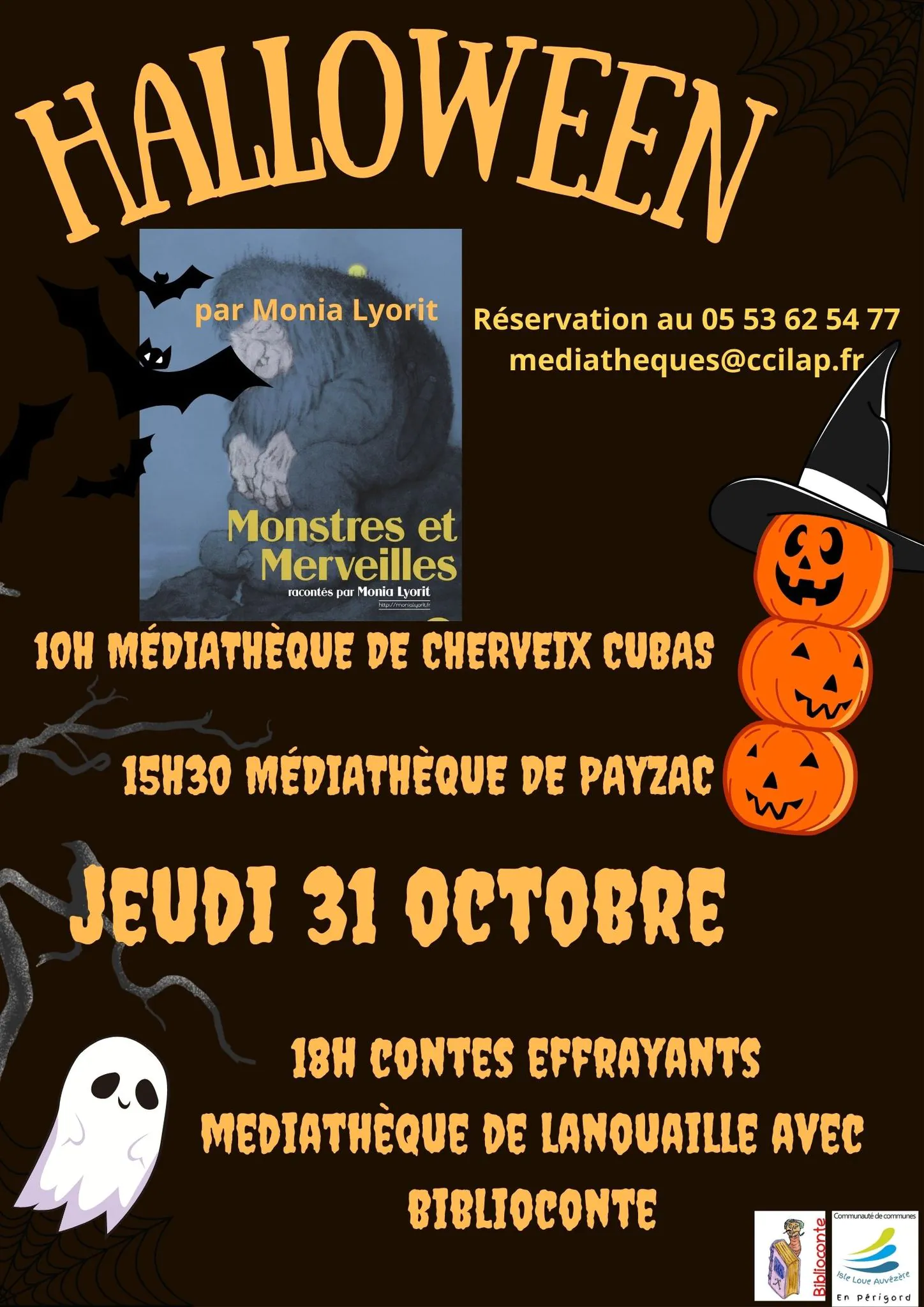 Contes pour Halloween dans les médiathèques