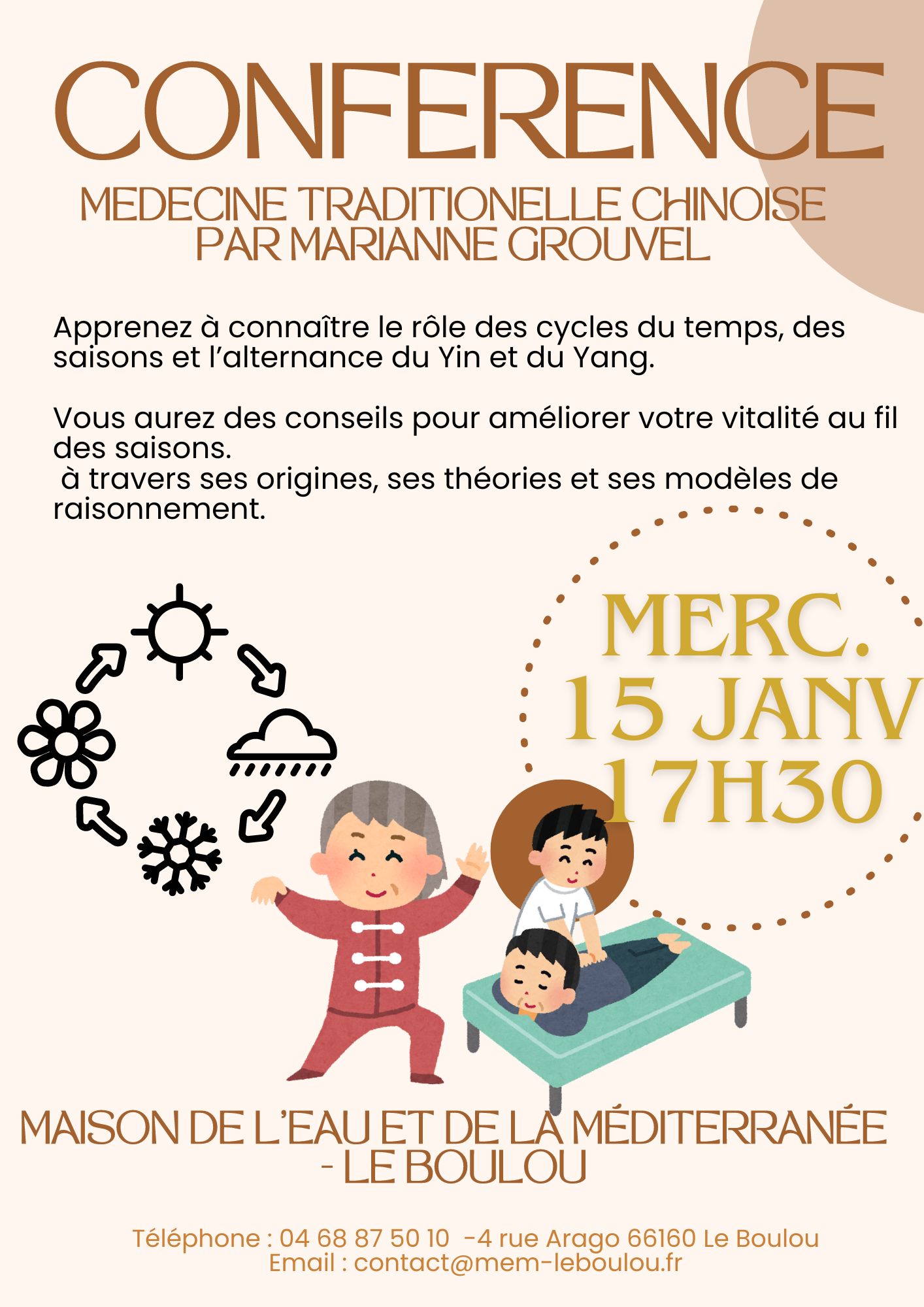 CONFÉRENCE " LA MEDECINE CHINOISE TRADITIONNELLE" PAR MARIANNE GROUVEL