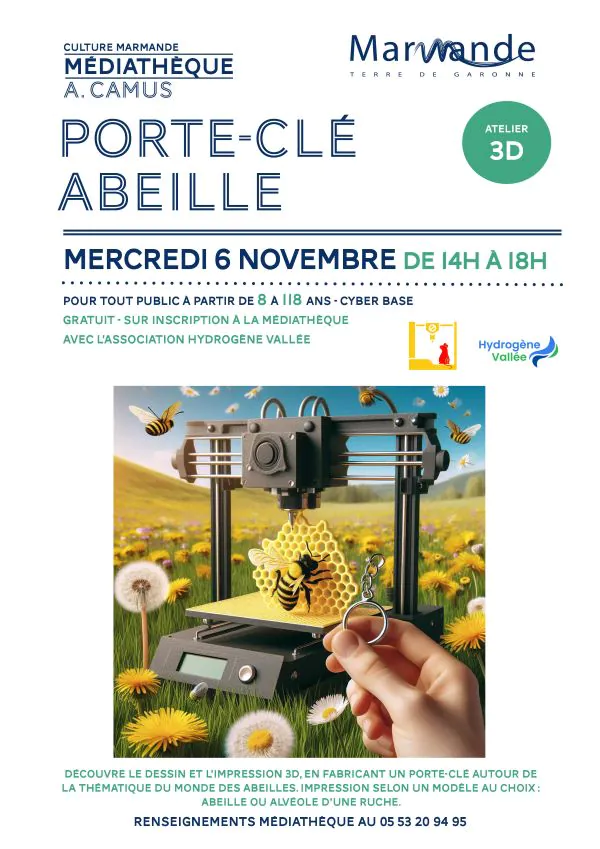 Atelier 3D "Porte-Clé Abeille" à la Médiathèque