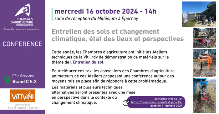 CONFERENCE - 16 octobre 14h | « Entretien des sols et changement climatique