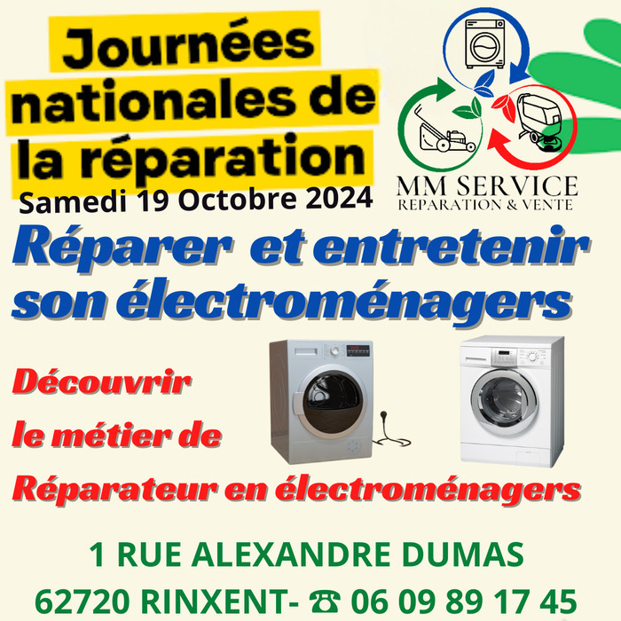 REPARER ET ENTRETENIR SON ELECTROMENAGERS MM SERVICE Rinxent