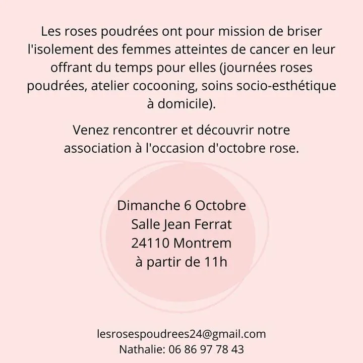 Octobre Rose ateliers bien-être avec les Roses poudrées