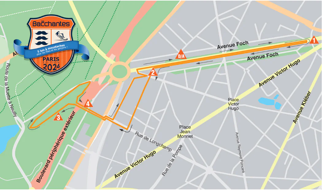 Plan de la course de 5 km des Bacchantes 2024