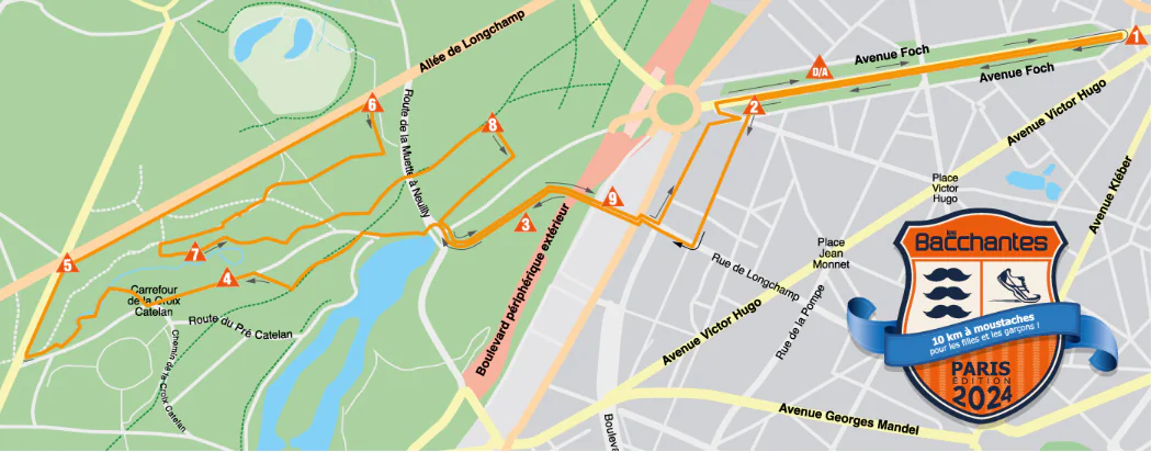 Plan de la course de 10 km des Bacchantes 2024