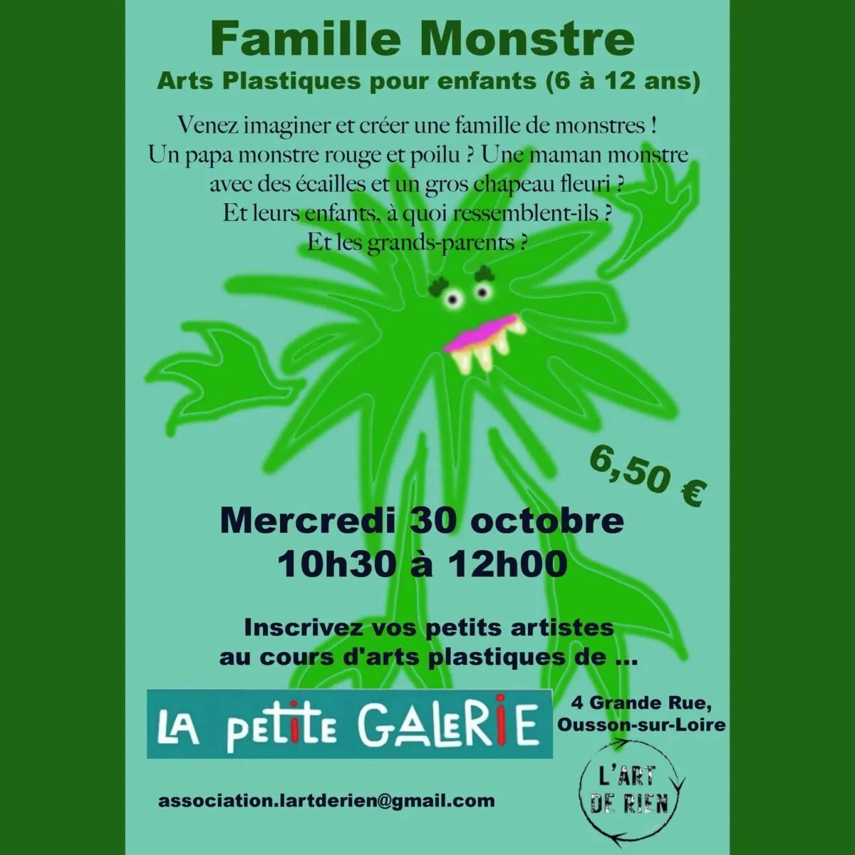 Atelier d'art plastique "La famille monstre"