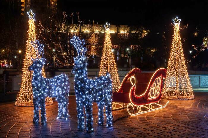 Illuminations de Noël Place de la Mairie Boisset-et-Gaujac