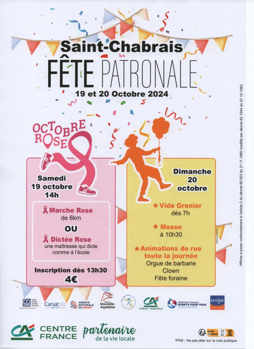 Fête Patronale et Octobre Rose à Saint-chabrais