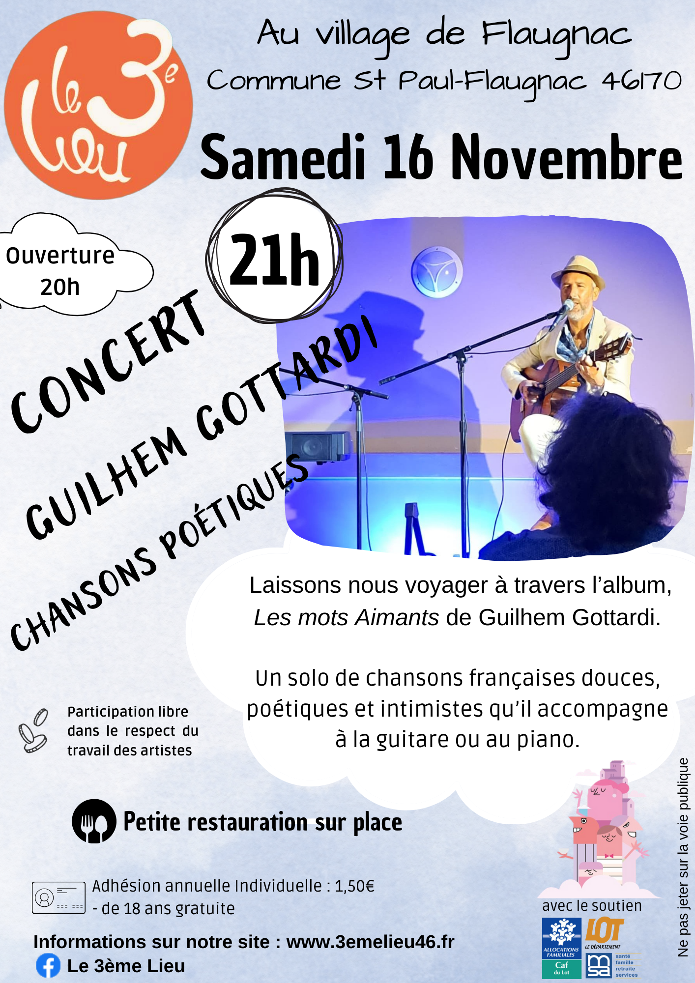 Concert Guilhem Gottardi au 3ème Lieu