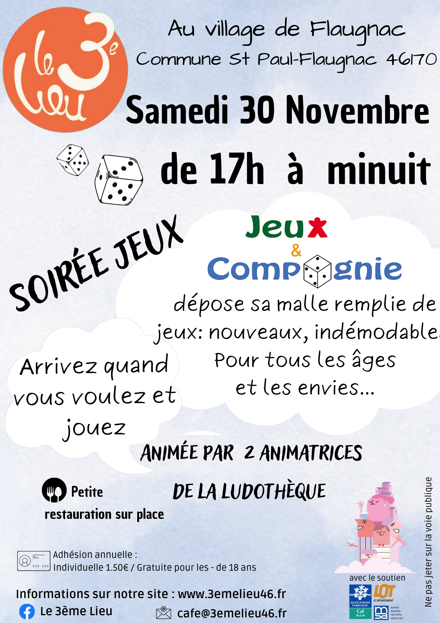 Soirée jeux au 3ème Lieu