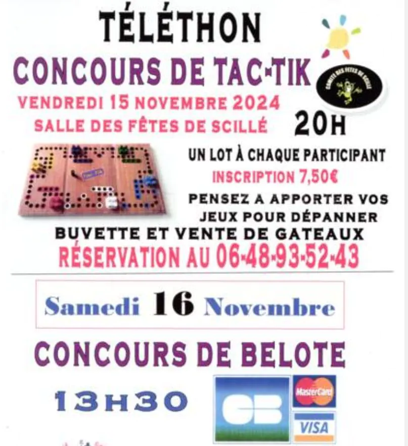 Téléthon concours de tac-tik et belote