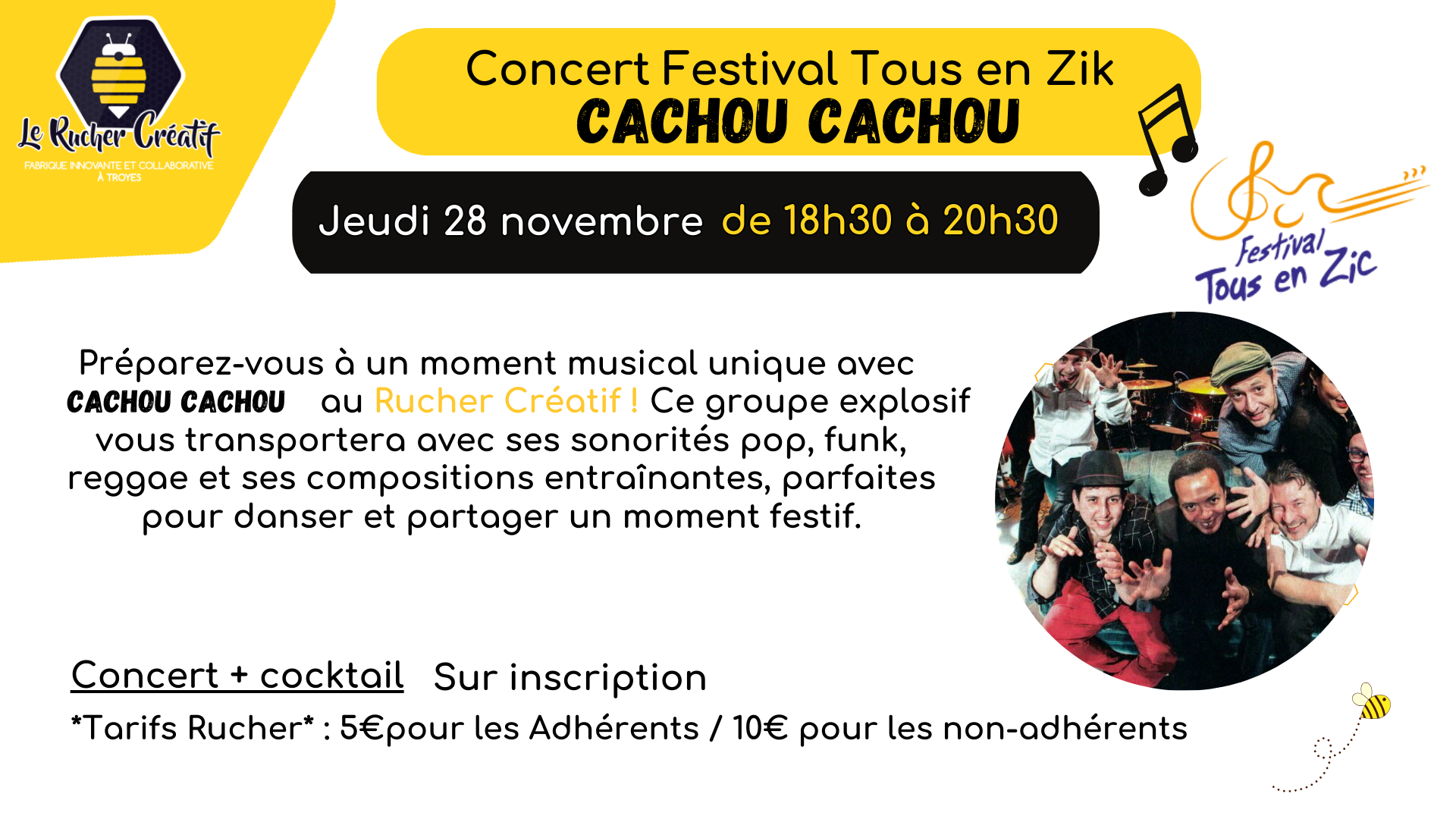 Concert Festival Tous en Zik Groupe Cachou-Cachou