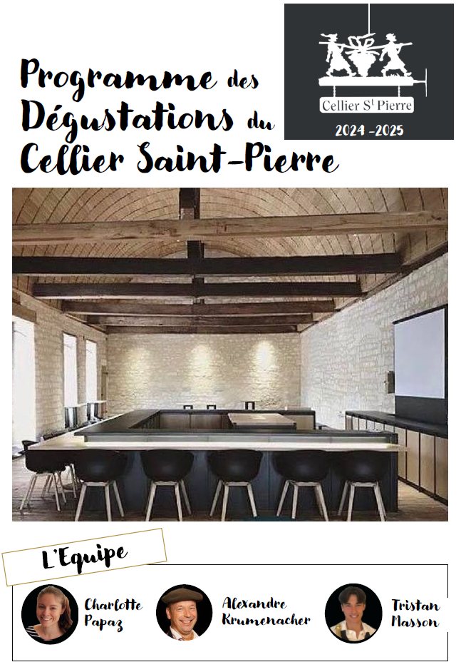 Atelier dégustation du Cellier Saint-Pierre Les Grands Vins