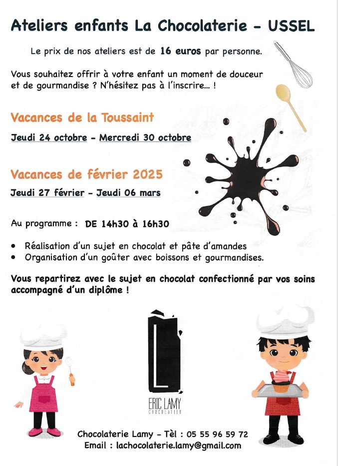 Ateliers enfants Chocolaterie Lamy