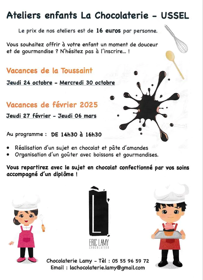 Ateliers enfants Chocolaterie Lamy