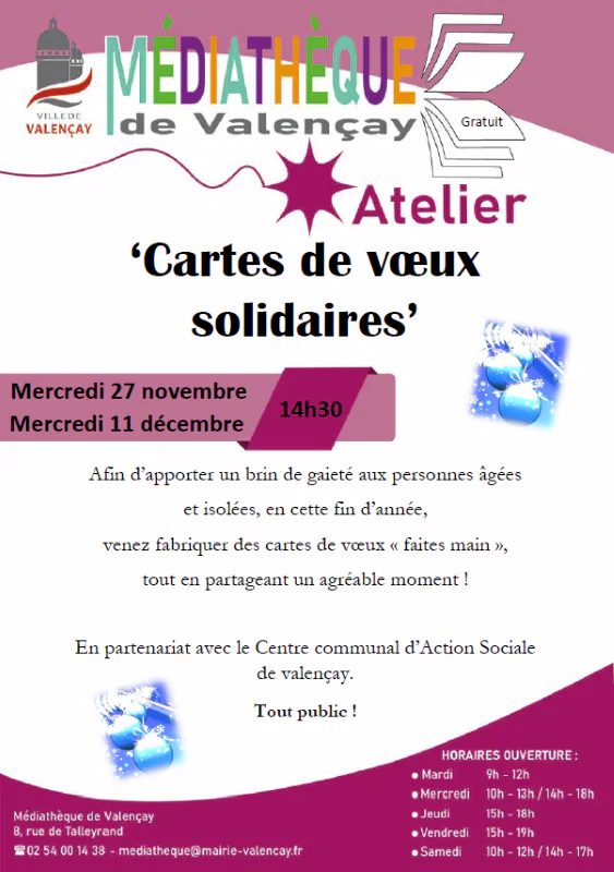 Atelier carte de voeux solidaires