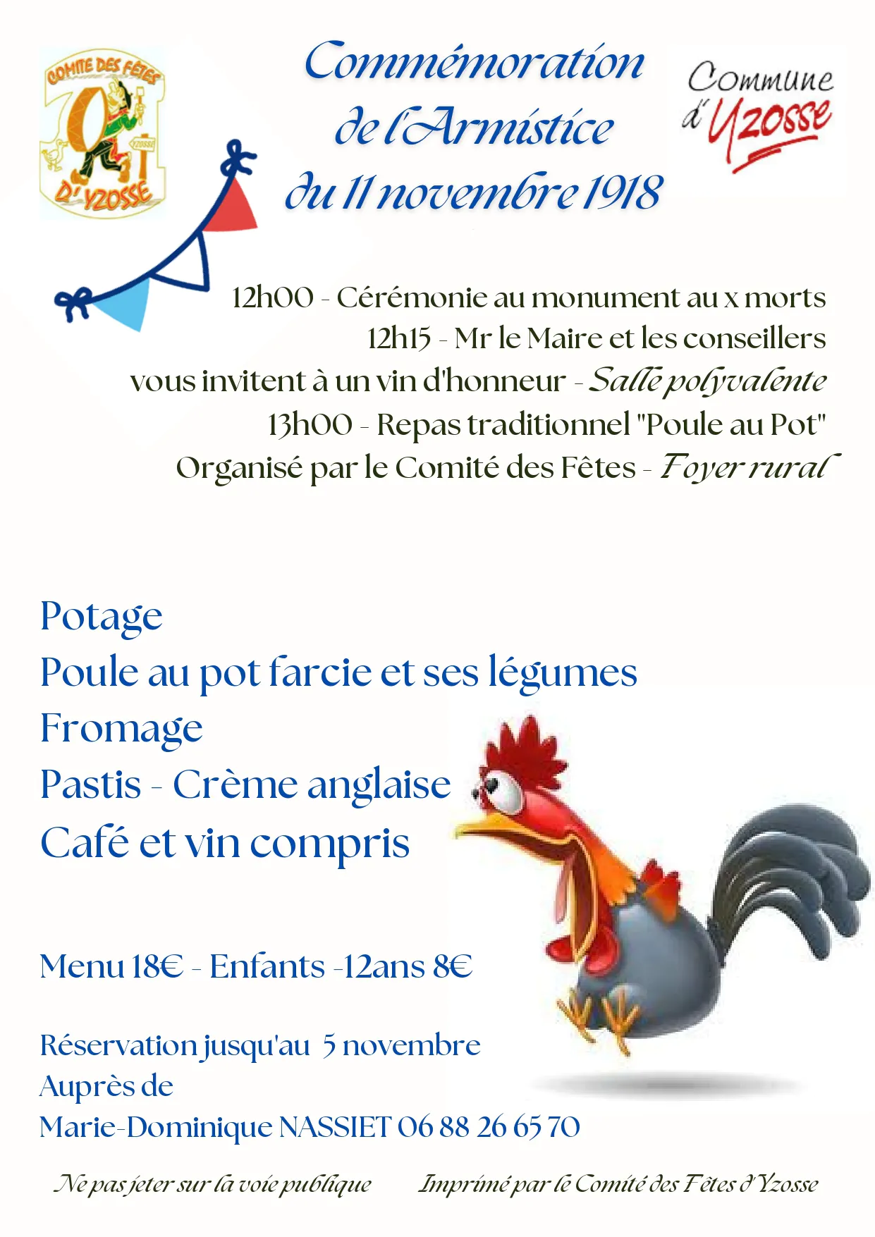 Repas traditionnel:"Poule au pot"