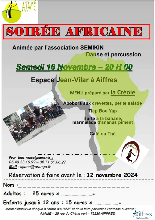 Soirée Africaine à Aiffres