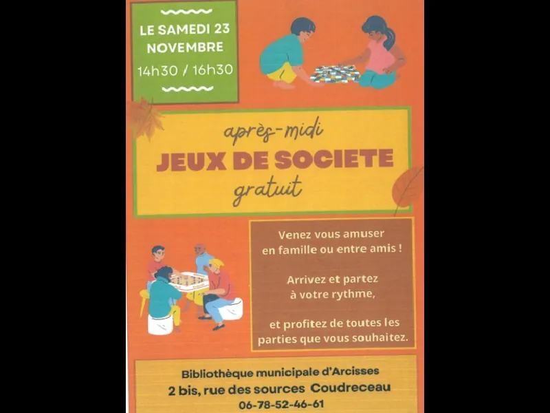 Après-midi jeux de société à la bibliothèque