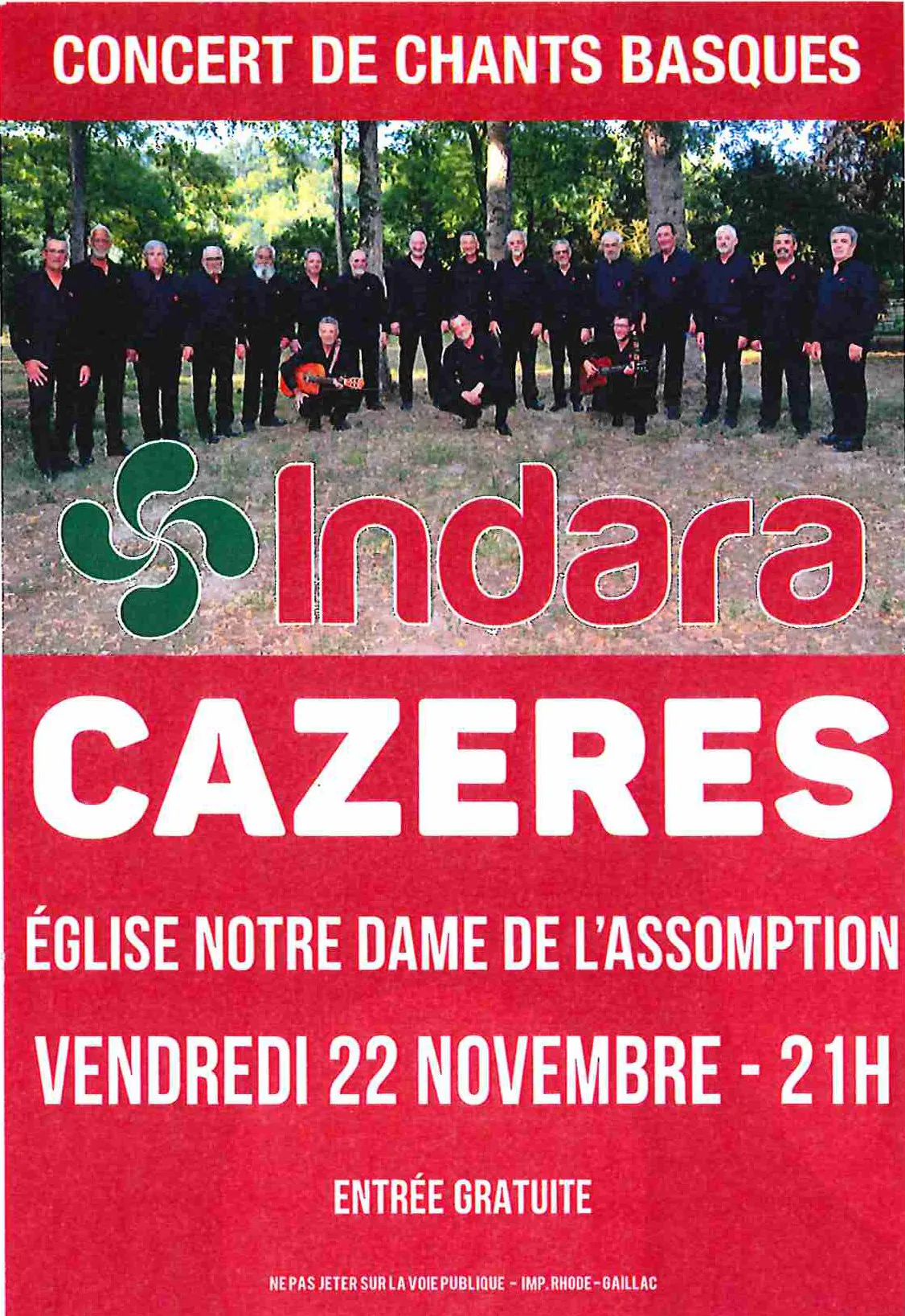 CONCERT INDARA CONCERT DE CHANTS BASQUES