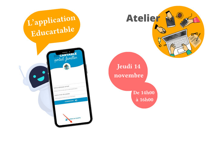 Atelier numérique - l'application Educartable Centre social Mas Clairanne Arles