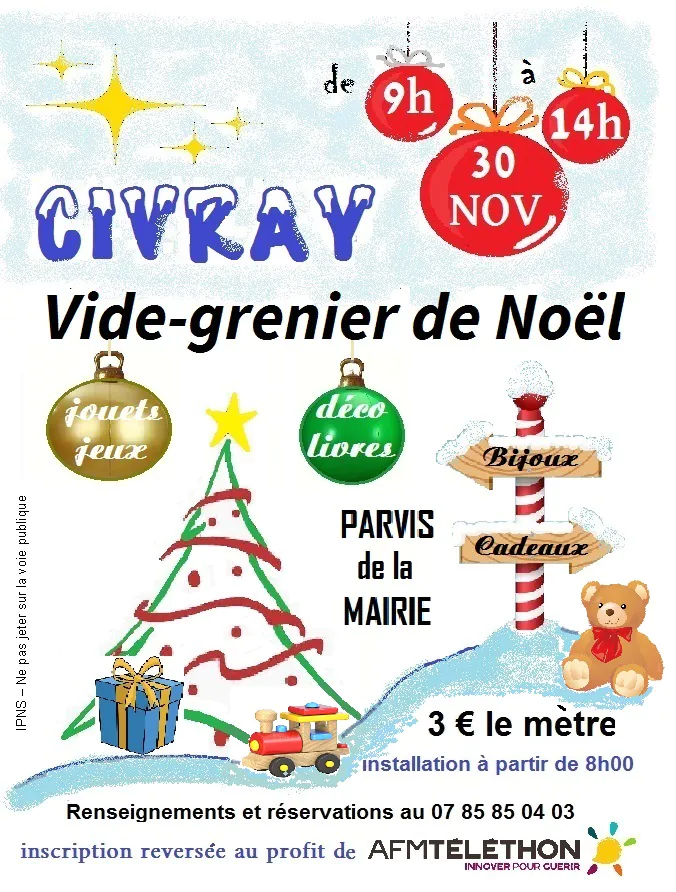 Vide-grenier de Noël au profit du Téléthon