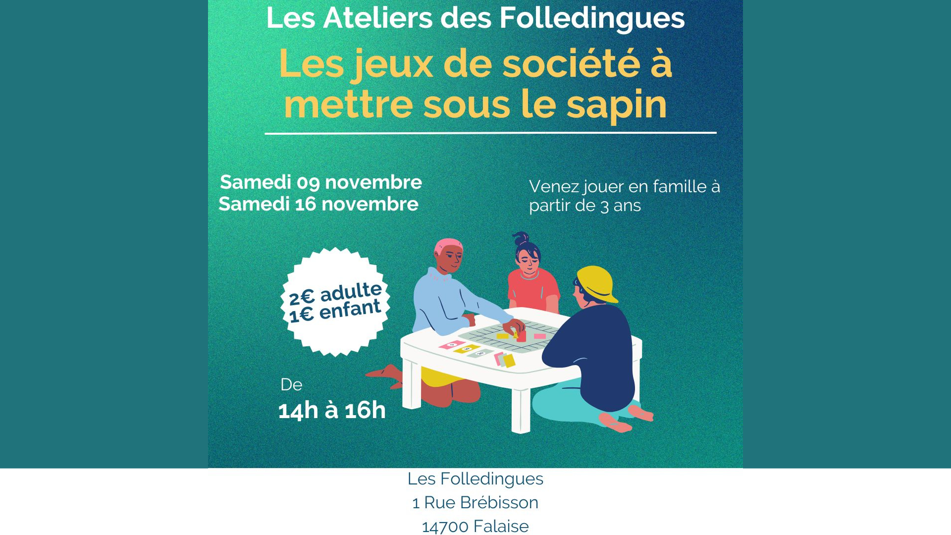 Atelier parents-enfants Les Jeux de société à mettre sous le sapin