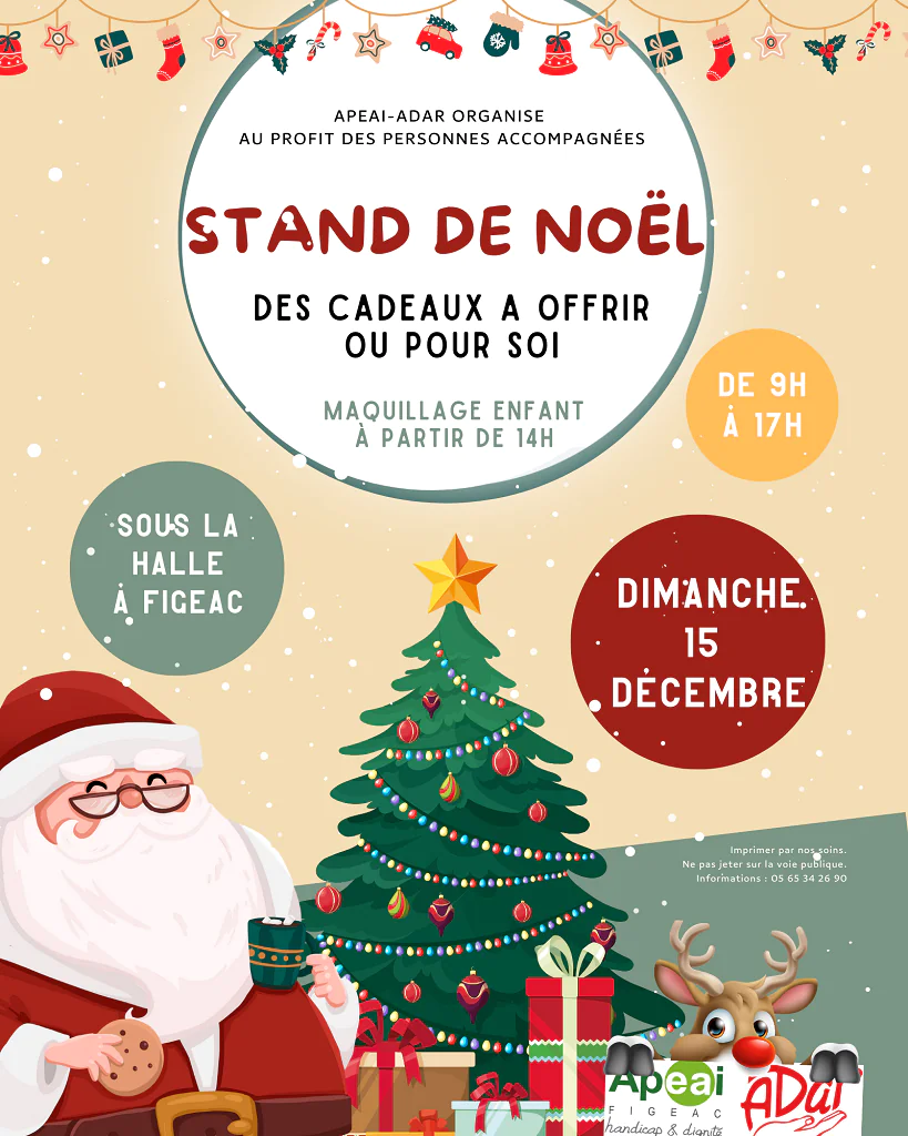 Stand de Noël de l'APEAI ADAR de Figeac