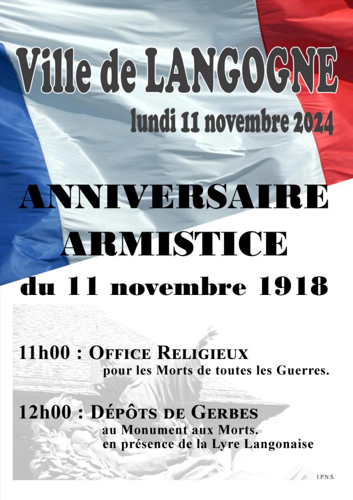 ANNIVERSAIRE ARMISTICE DU 11 NOVEMBRE 1918