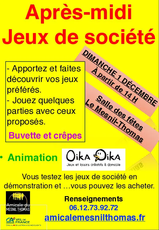 Après-midi jeux de sociétés